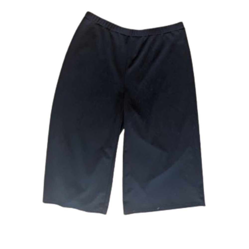 S091 Black Cropped Gaucho Pants / Culottes Size 3X